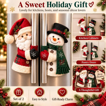 Christmas Santa & Snowman Handle Huggers – Holiday Kitchen Decor