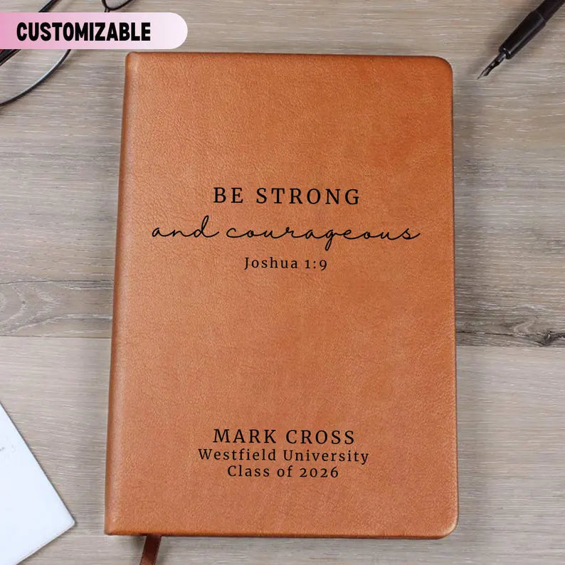 Personalized Leather Journal For Graduation, Custom Name School Year Notebook, College High School Gift, Graduate Present, Class Of 2026
