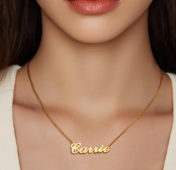 Sterling Silver Name Necklace, Dainty Name Necklace, Nameplate Necklace, Custom Gold Jewelry, Personalized Gifts for Her, Mothers Day Gift