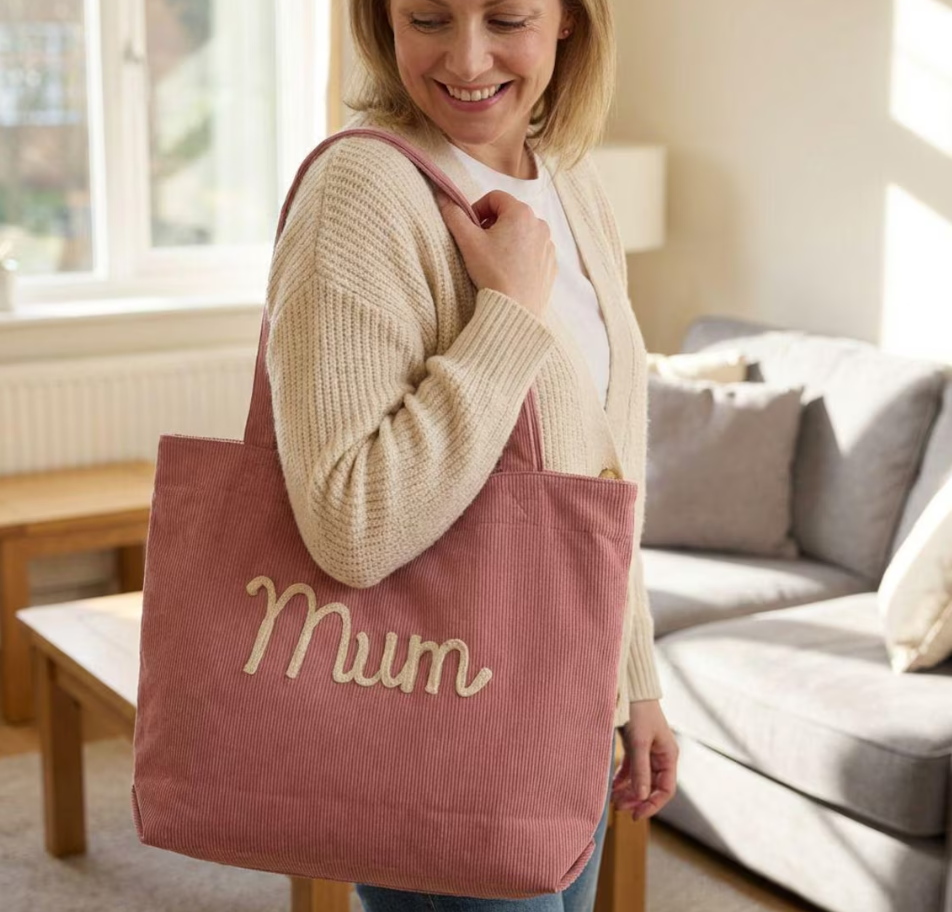 Custom Corduroy Tote Bag, Personalized Corduroy Bag, Everyday Essential Tote, Travel Crossbody Bag, Valentines Day gift, Easter Gifts