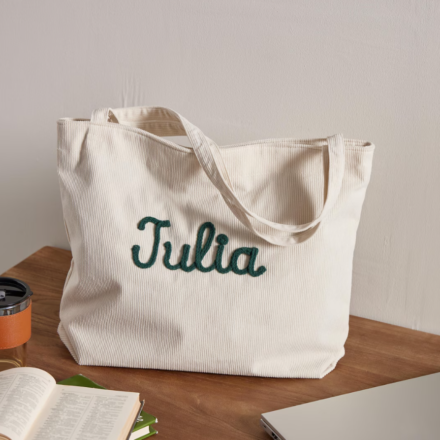 Custom Corduroy Tote, Embroidered Corduroy Bag, Holiday Gift, Birthday Gift, Eid Gift, Bridesmaid Gift, Custom Gift Bag, Mother¡¯s Day Gift