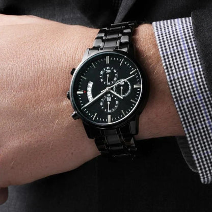 Personalized Graduation Gift for Son Engraved Watch for Him Milestone Custom Gifts Graduate College High School Master Degree Present