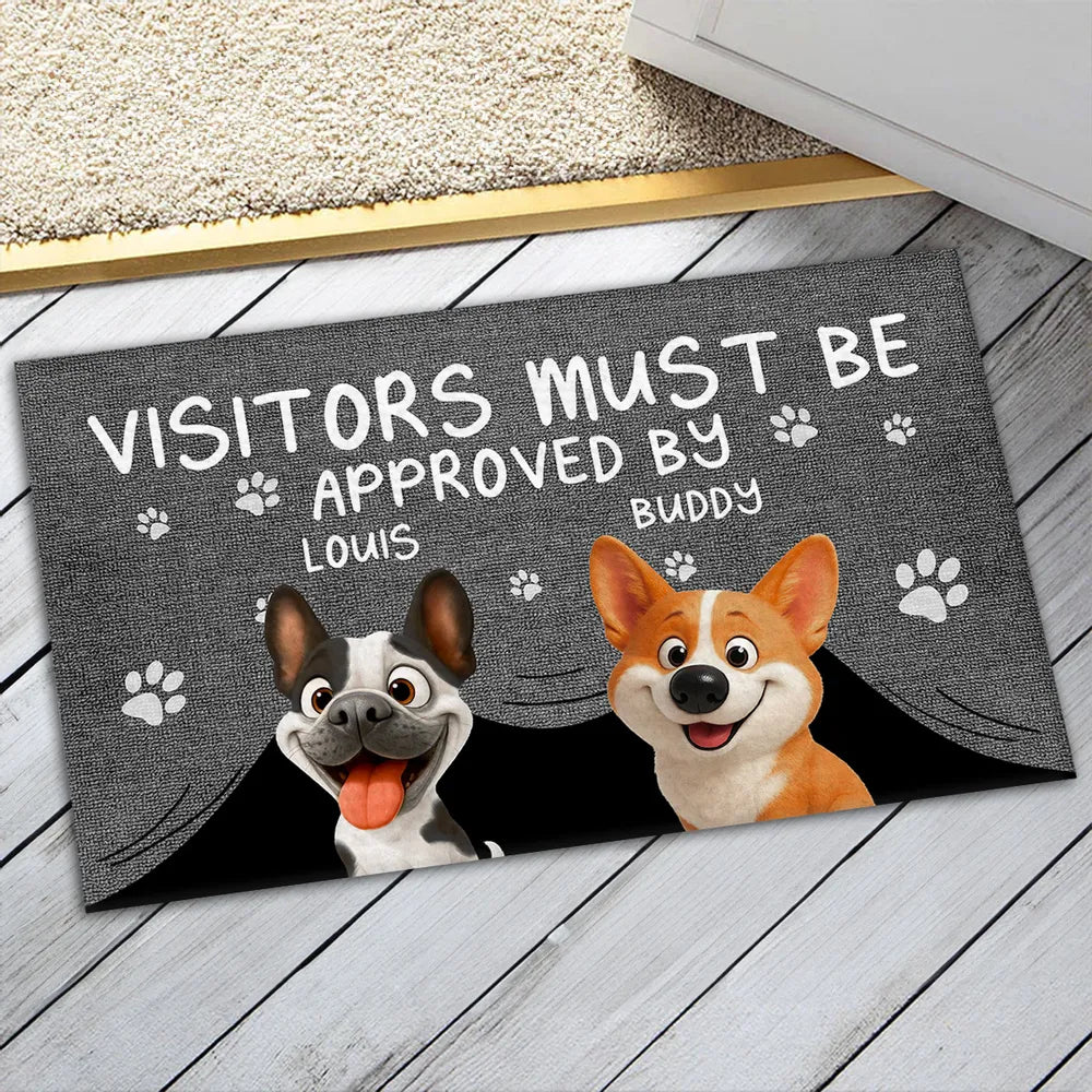 Approved By Dog Cartoon Version 2 - Personalized Custom Doormat