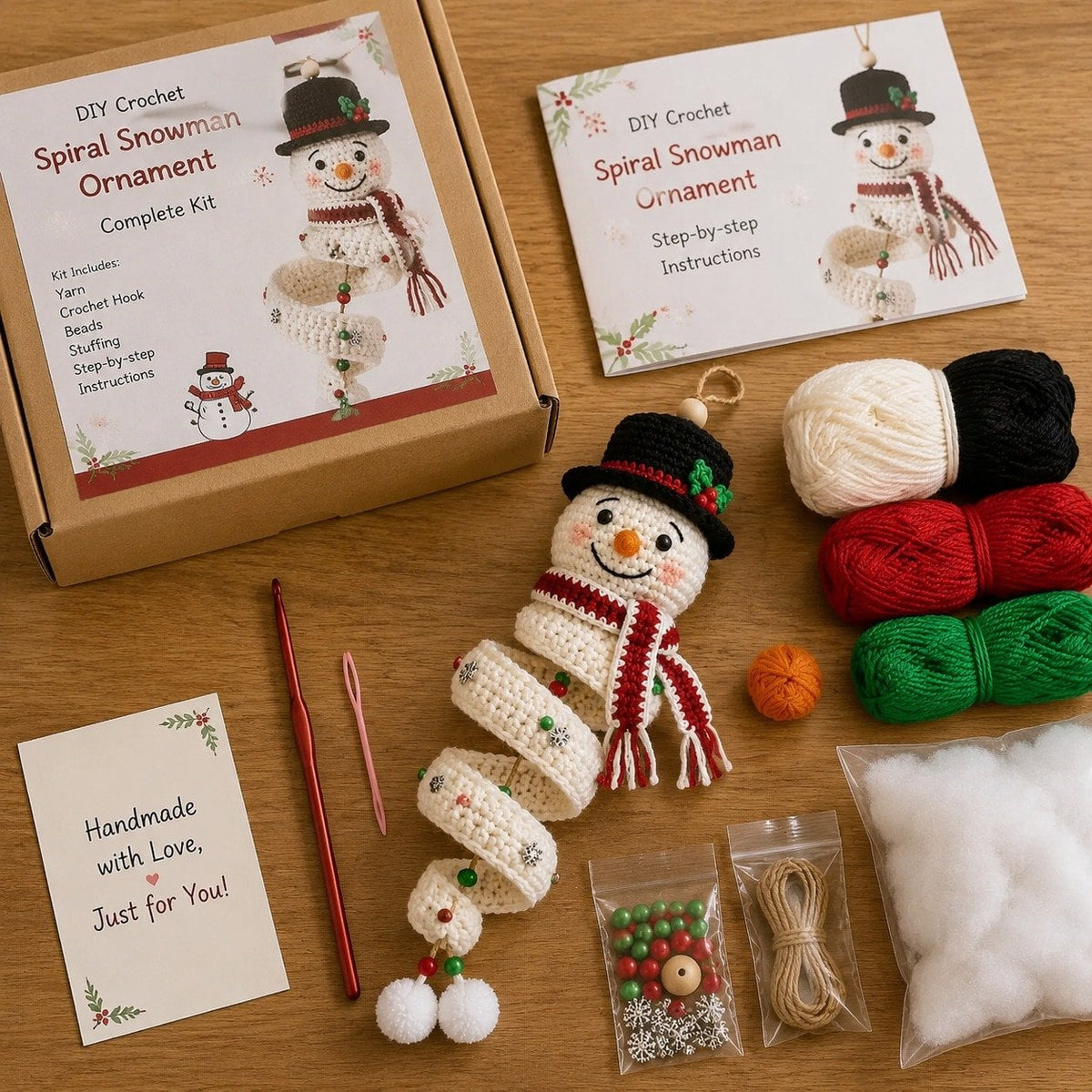 Crochet Snowman Spiral Oranment DIY Kit🎅🌲