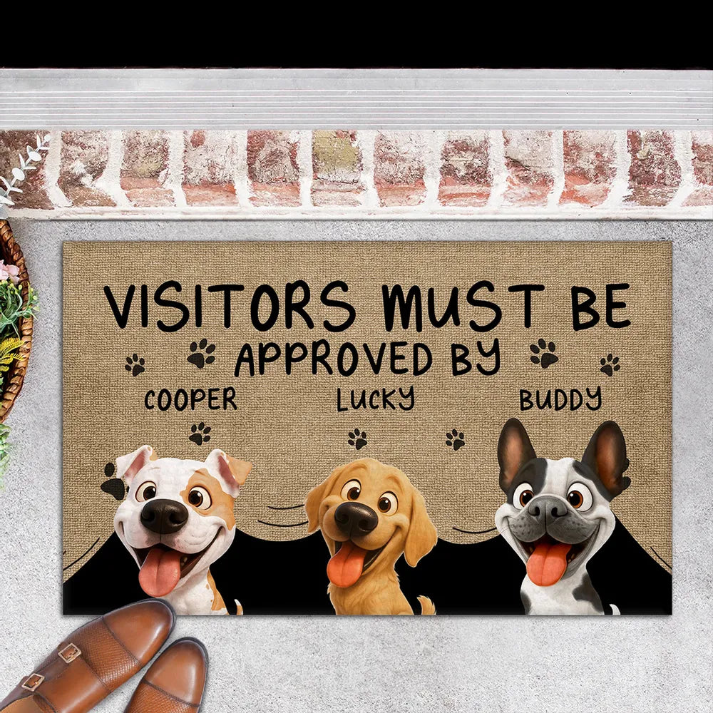 Approved By Dog Cartoon Version 2 - Personalized Custom Doormat