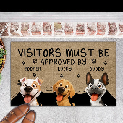 Approved By Dog Cartoon Version 2 - Personalized Custom Doormat