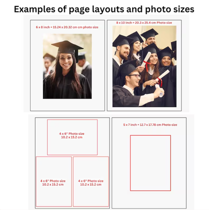 Personalised Graduation Scrapbook | Self-adhesive Memory Photo Album for Junior High School, and College Graduates | Self adhesive Album
