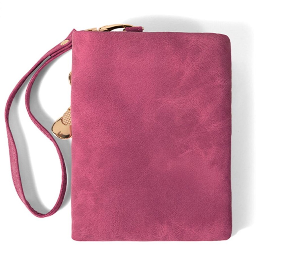 Personalized Watercolor Birth Flower Tri-Fold PU Leather Wristlet Wallet with Card Holder & Custom Name, Birthday Anniversary Gift for Women