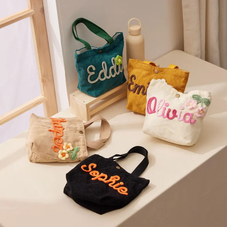 Personalized Name Tote Handbag: Custom Children's Gift,Custom Name Tote Handbag,Baby Shower Gifts, Children's name handbags,Christmas Gift