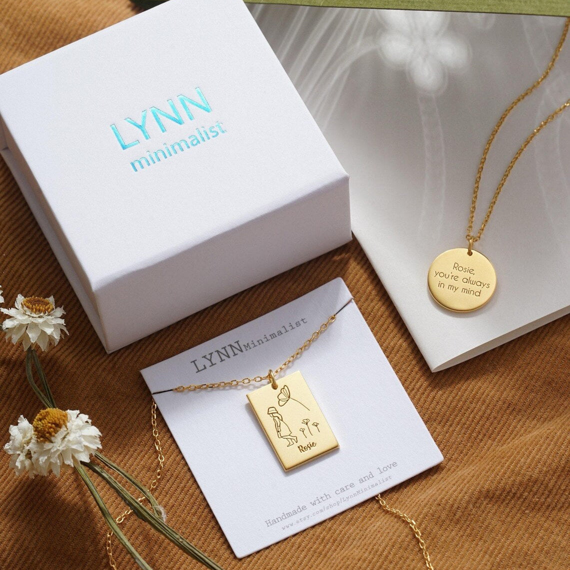 Best Friend Engraved Heart Pendant Necklace Set | Custom Mother Daughter Matching Necklace | Dainty Soul Sisters Necklace | Bridesmaid Gifts