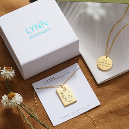 Best Friend Engraved Heart Pendant Necklace Set | Custom Mother Daughter Matching Necklace | Dainty Soul Sisters Necklace | Bridesmaid Gifts