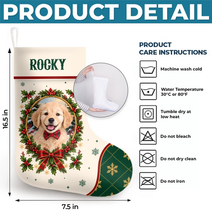 Custom Photo Pet Christmas Gifts - Personalized Christmas Stocking - Merry Christmas