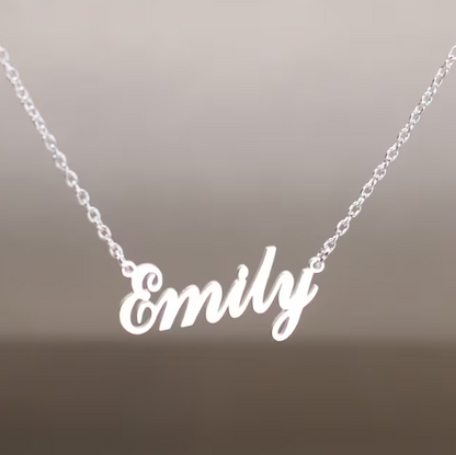 Sterling Silver Name Necklace, Dainty Name Necklace, Nameplate Necklace, Custom Gold Jewelry, Personalized Gifts for Her, Mothers Day Gift