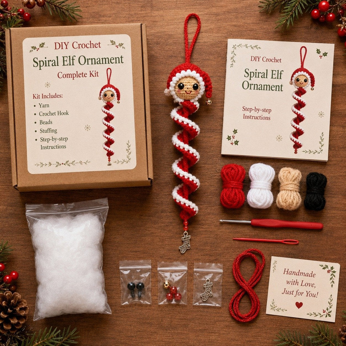 Crochet Snowman Spiral Oranment DIY Kit🎅🌲