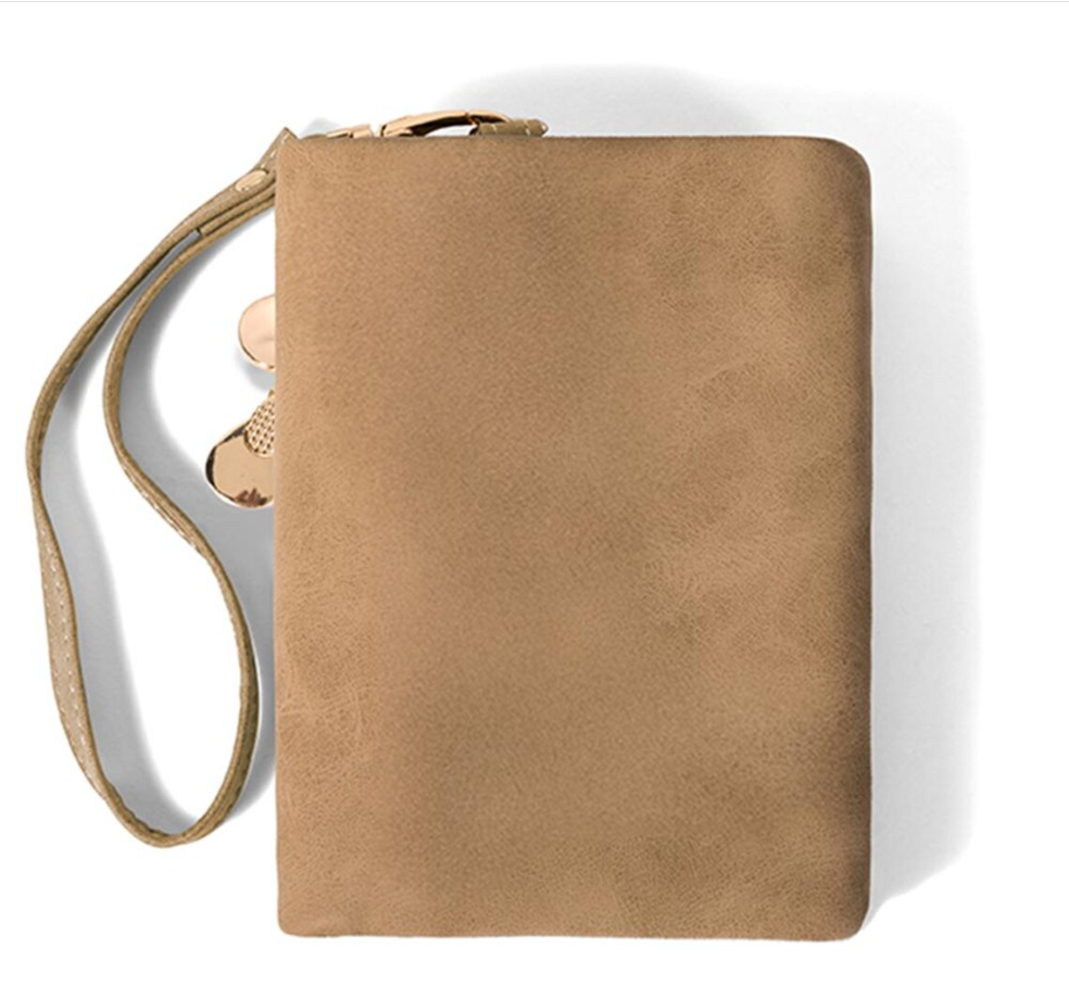 Personalized Watercolor Birth Flower Tri-Fold PU Leather Wristlet Wallet with Card Holder & Custom Name, Birthday Anniversary Gift for Women