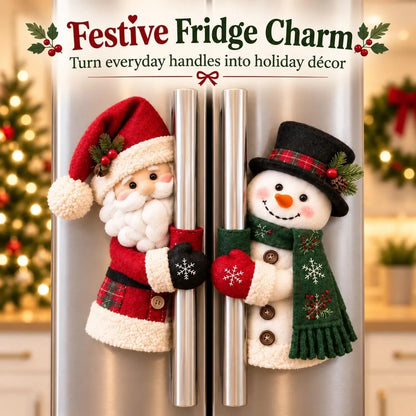 Christmas Santa & Snowman Handle Huggers – Holiday Kitchen Decor