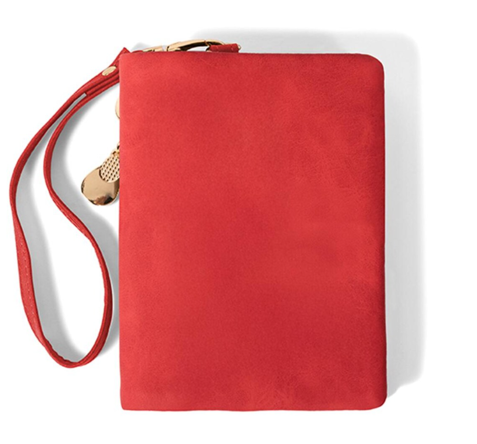 Personalized Watercolor Birth Flower Tri-Fold PU Leather Wristlet Wallet with Card Holder & Custom Name, Birthday Anniversary Gift for Women