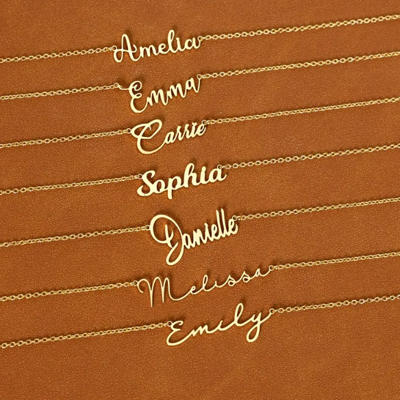 Personalized Name Necklace, Custom 18K Gold Plated Name Necklace, Minimalist Name Necklace, Christmas Gift, Mother's Day Gift, Gift for Her