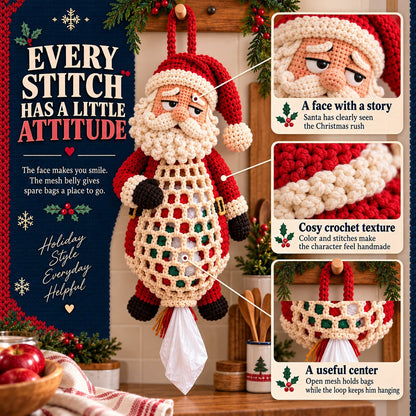 ⏳ Last Day 49% OFF – 🧶 Beginner-Friendly Christmas Crochet Bag Holder DIY Kit | 4 Festive Designs with Yarn, Tools & Guide Included 🎄