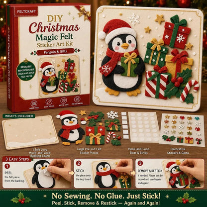 🎄 DIY Christmas Magic Felt Sticker Art Kit – Peel, Stick & Create