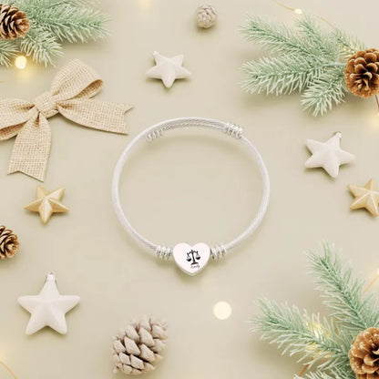 Elegant And Chic Heart Cuff Bracelet (Engraving), Scales of Justice, Personalized Gift, Custom Lawyer Bracelet, Gift for Law School Graduate