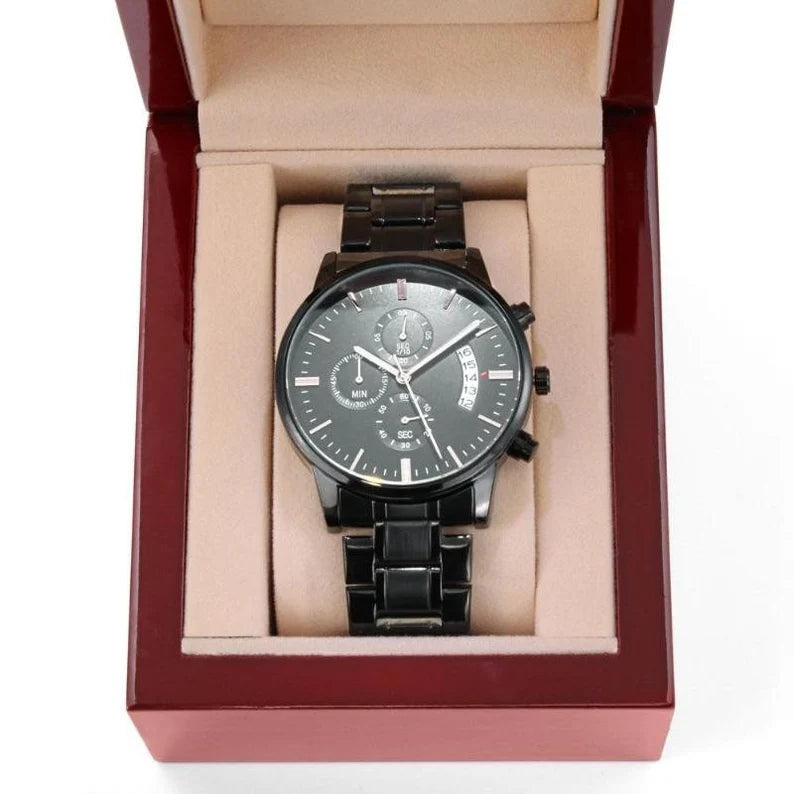 Personalized Graduation Gift for Son Engraved Watch for Him Milestone Custom Gifts Graduate College High School Master Degree Present