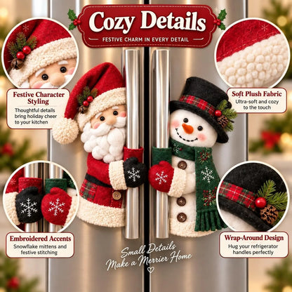 Christmas Santa & Snowman Handle Huggers – Holiday Kitchen Decor