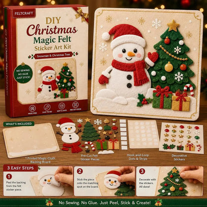 🎄 DIY Christmas Magic Felt Sticker Art Kit – Peel, Stick & Create