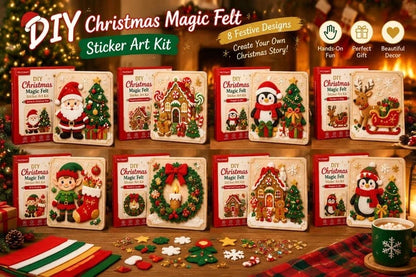 🎄 DIY Christmas Magic Felt Sticker Art Kit – Peel, Stick & Create