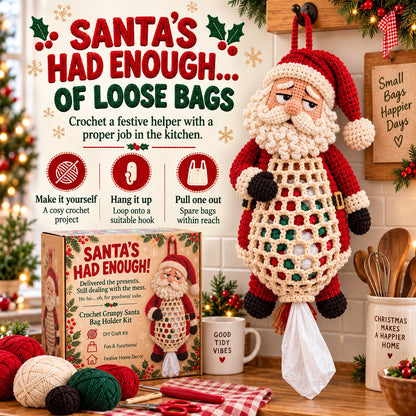 ⏳ Last Day 49% OFF – 🧶 Beginner-Friendly Christmas Crochet Bag Holder DIY Kit | 4 Festive Designs with Yarn, Tools & Guide Included 🎄