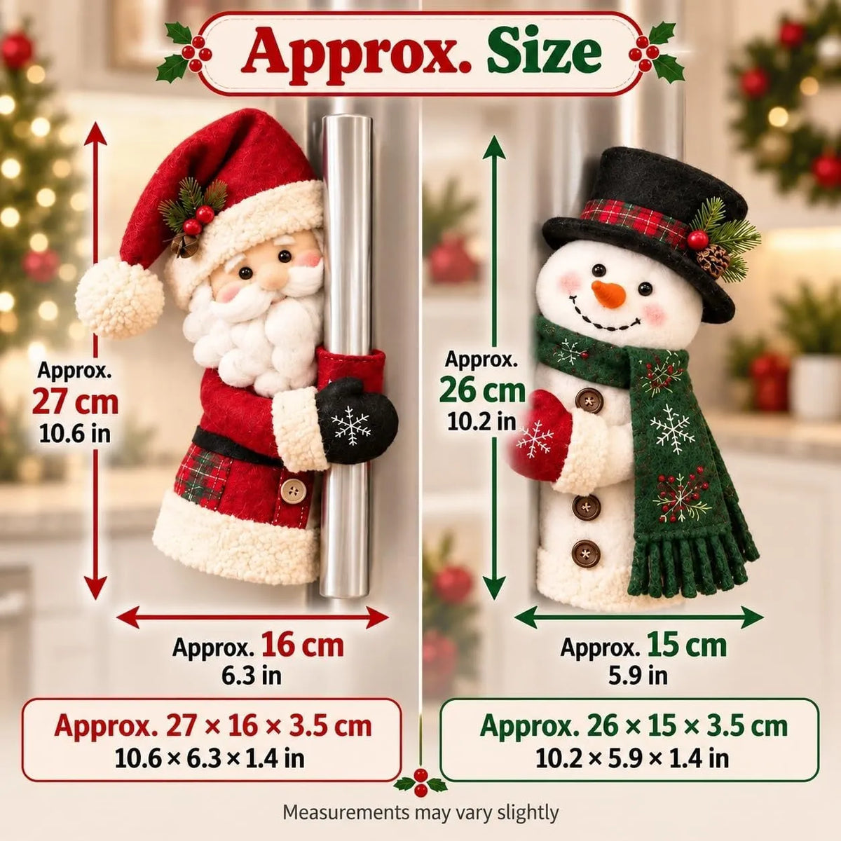 Christmas Santa & Snowman Handle Huggers – Holiday Kitchen Decor