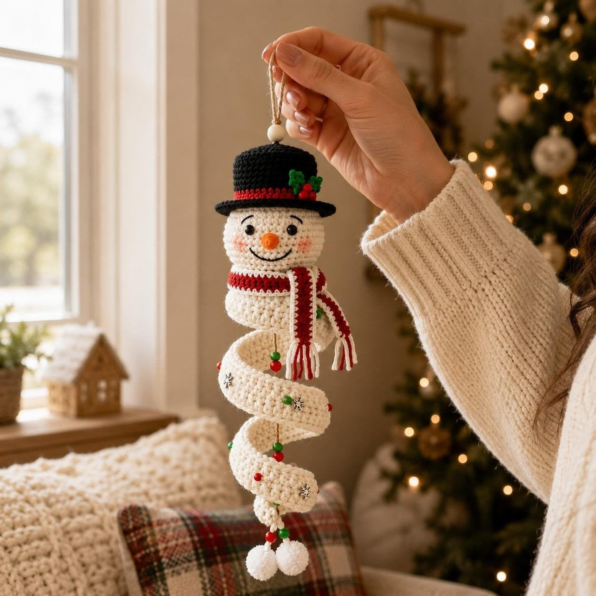 Crochet Snowman Spiral Oranment DIY Kit🎅🌲