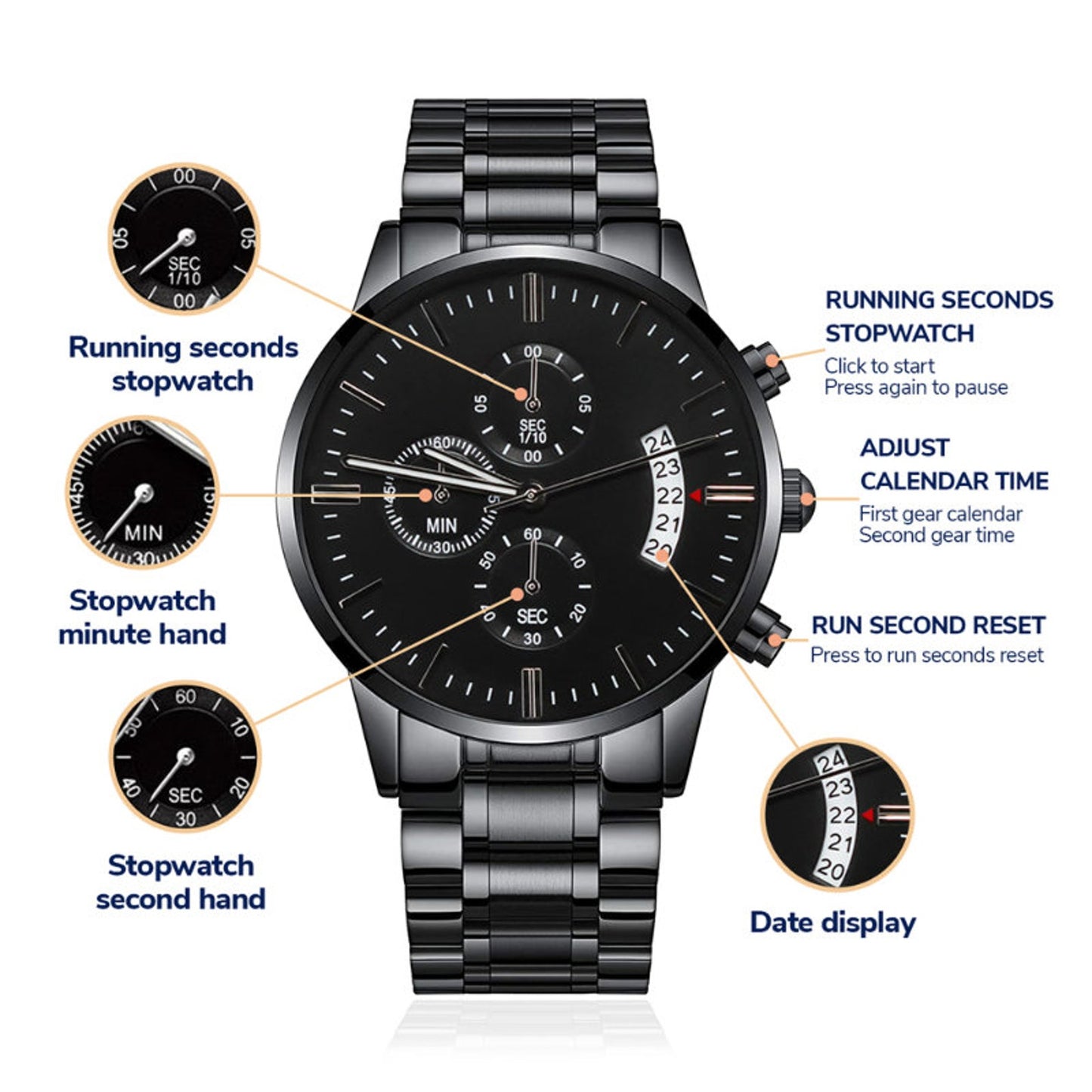 Personalized Graduation Gift for Son Engraved Watch for Him Milestone Custom Gifts Graduate College High School Master Degree Present