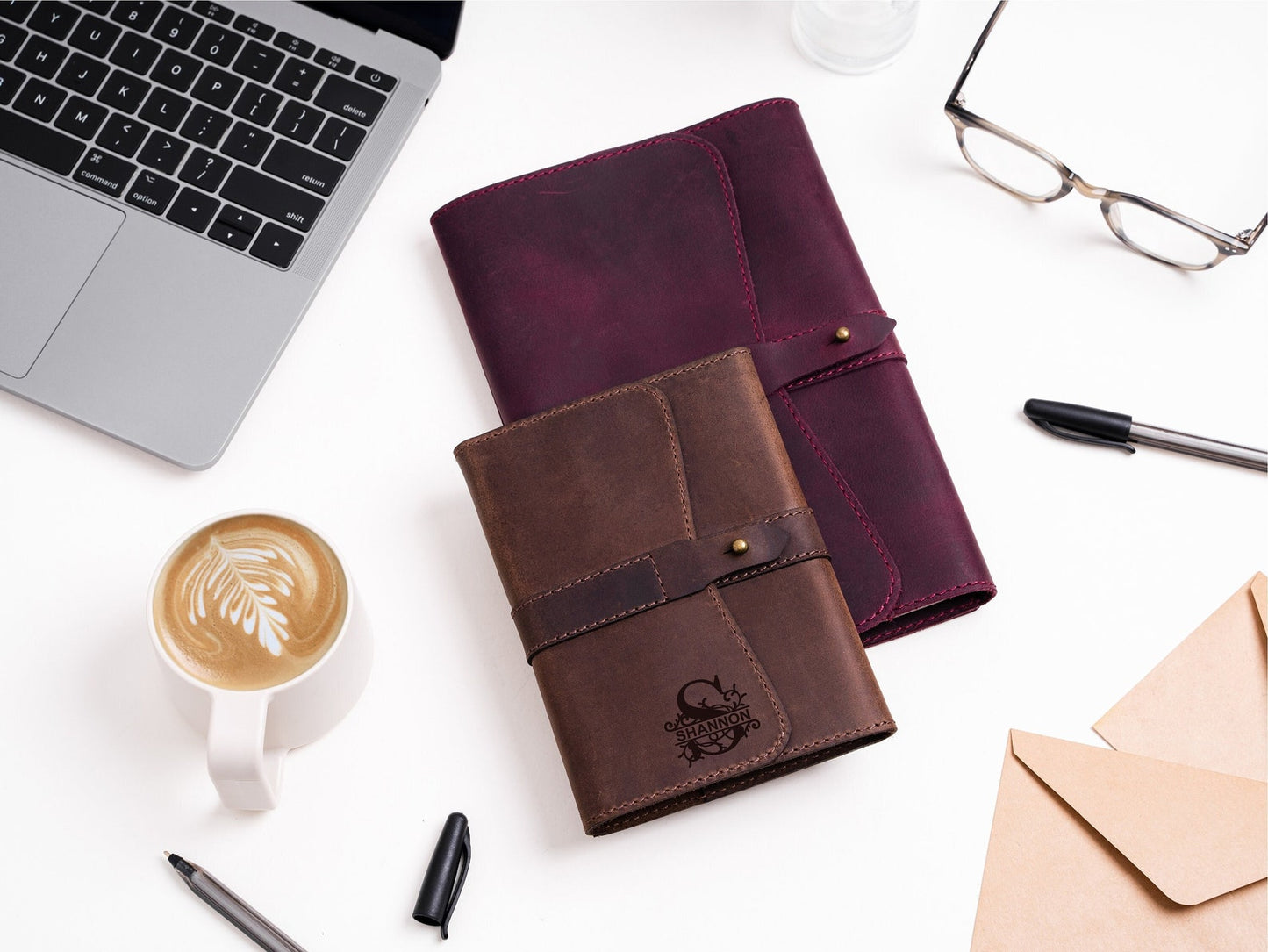 Personalized Graduation Gift Leather Journal | Custom Monogram Notebook Class of 2026 Gift for College Graduate | Refillable Writing Journal