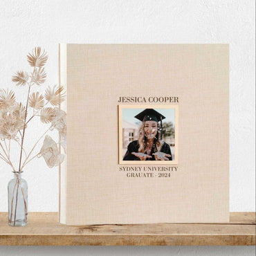 Personalised Graduation Scrapbook | Self-adhesive Memory Photo Album for Junior High School, and College Graduates | Self adhesive Album