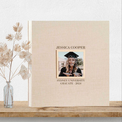 Personalised Graduation Scrapbook | Self-adhesive Memory Photo Album for Junior High School, and College Graduates | Self adhesive Album