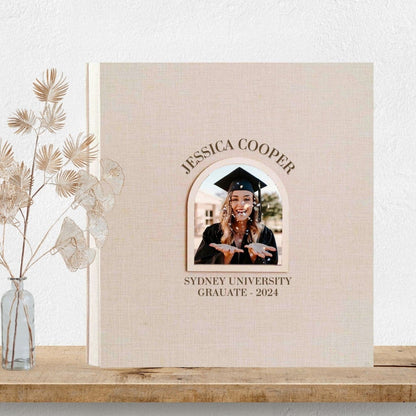 Personalised Graduation Scrapbook | Self-adhesive Memory Photo Album for Junior High School, and College Graduates | Self adhesive Album