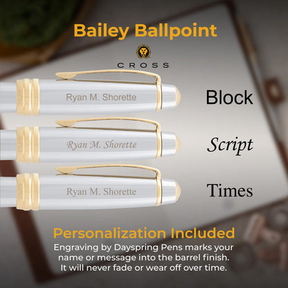 Personalized Cross Bailey Medalist Pen - Engraved Gift for Professionals, Graduates, Special Occasions