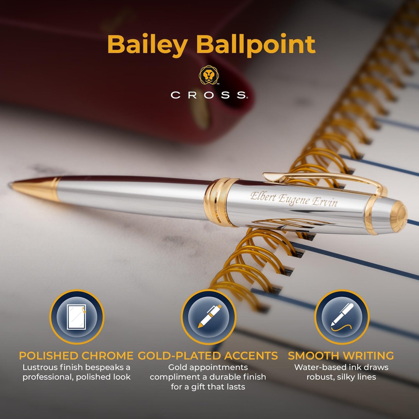 Personalized Cross Bailey Medalist Pen - Engraved Gift for Professionals, Graduates, Special Occasions