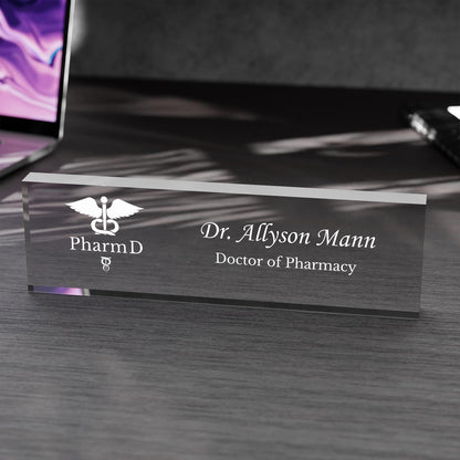 Doctor of Pharmacy Gift PharmD Graduation PharmD Desk Name Plate Pharmacy School Graduate Personalized Doctor Office Decor Pharmacist Gift