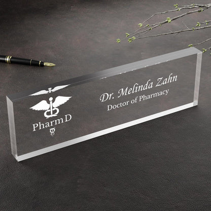 Doctor of Pharmacy Gift PharmD Graduation PharmD Desk Name Plate Pharmacy School Graduate Personalized Doctor Office Decor Pharmacist Gift