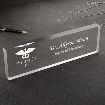Doctor of Pharmacy Gift PharmD Graduation PharmD Desk Name Plate Pharmacy School Graduate Personalized Doctor Office Decor Pharmacist Gift