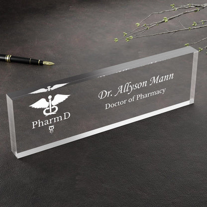 Doctor of Pharmacy Gift PharmD Graduation PharmD Desk Name Plate Pharmacy School Graduate Personalized Doctor Office Decor Pharmacist Gift