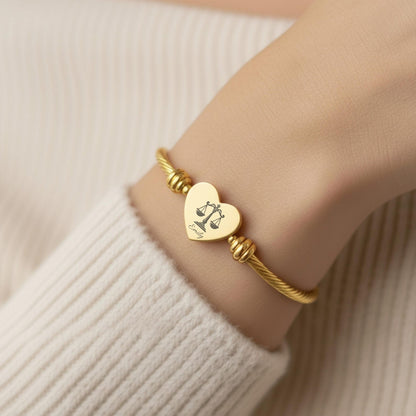 Elegant And Chic Heart Cuff Bracelet (Engraving), Scales of Justice, Personalized Gift, Custom Lawyer Bracelet, Gift for Law School Graduate