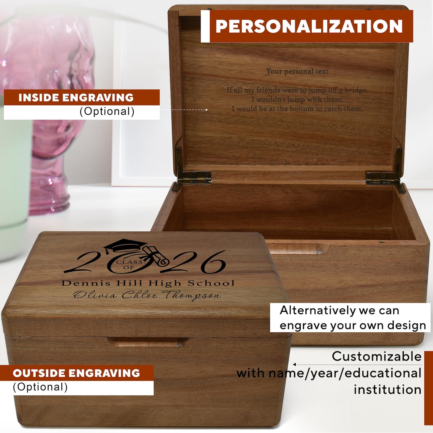 Graduation Boxes 2026, College Graduation Gift, Congrats Grads Gift for Her, High School Keepsake Box for University or College Graduate