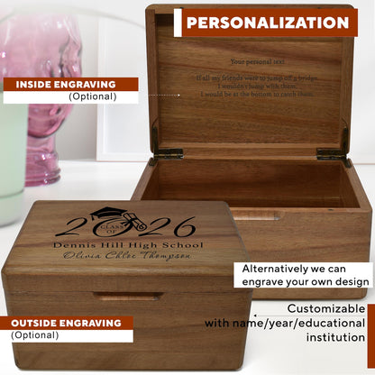 Graduation Boxes 2026, College Graduation Gift, Congrats Grads Gift for Her, High School Keepsake Box for University or College Graduate