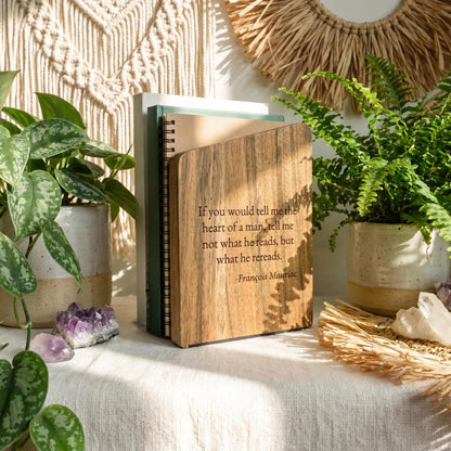 Custom wooden bookend | Personalized bookshelf accessories | Gift for book lovers, graduates, professors