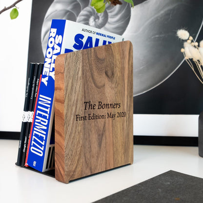 Custom wooden bookend | Personalized bookshelf accessories | Gift for book lovers, graduates, professors