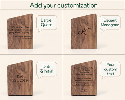 Custom wooden bookend | Personalized bookshelf accessories | Gift for book lovers, graduates, professors