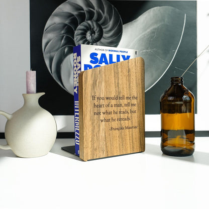 Custom wooden bookend | Personalized bookshelf accessories | Gift for book lovers, graduates, professors